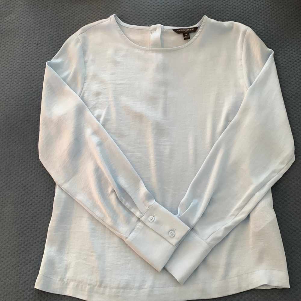 Banana Republic Baby Blue Silk Blouse